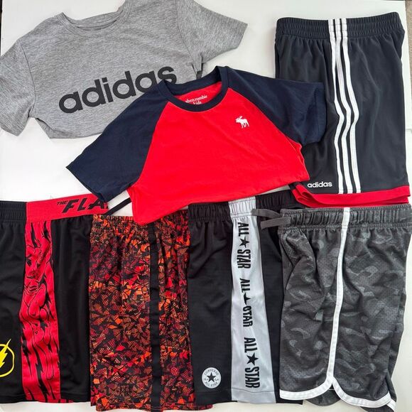 Adidas Other - Lot 5 Basketball Shorts 2 Tshirts Youth Boys Small Adidas Nike Converse Champion